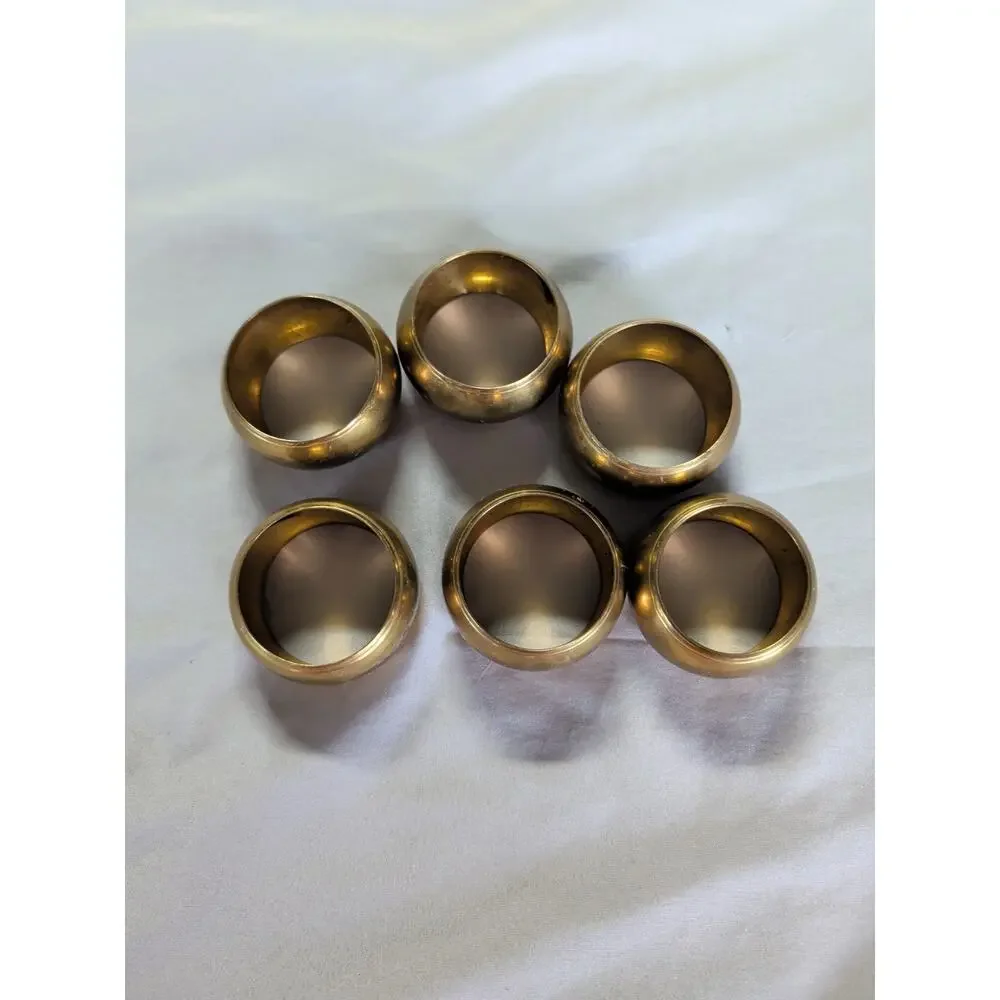 Christmas Napkin Rings 5 Gold Color White Enamel Starburst Party Dinner Bling